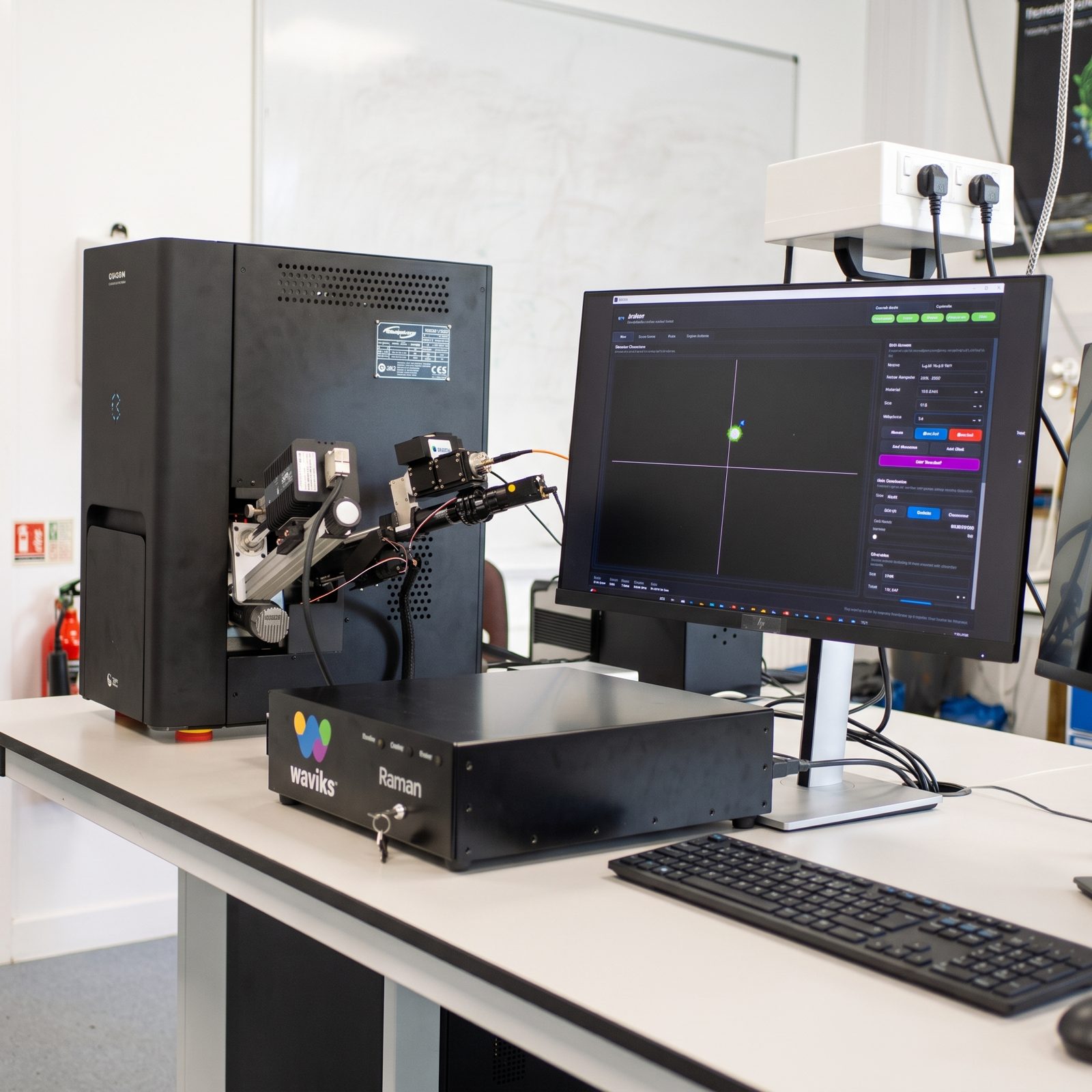 Waviks Raman hardware connected to Aether Software for optical alignment and acquisition